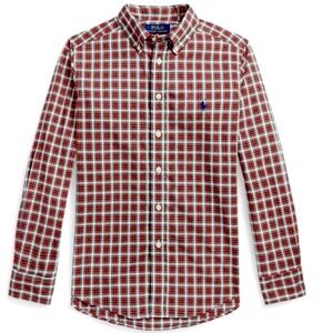🆕 Ralph Lauren Boys Plaid Cotton Poplin Shirt